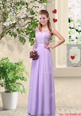 Fashionable One Shoulder Bridesmaid Dresses with Hand Made Flowers