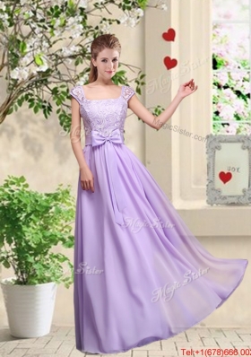 New Style Laced and Bowknot Prom Dresses with Square