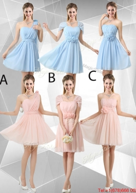 Pretty Hand Made Flowers Bridesmaid Dresses with Cap Sleeves