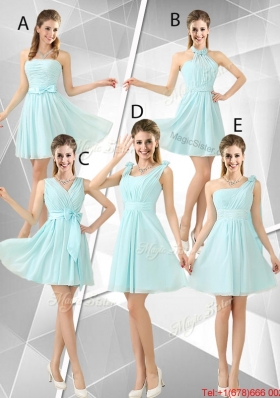 Beautiful A Line Ruched Bridesmaid Dresses in Light Blue