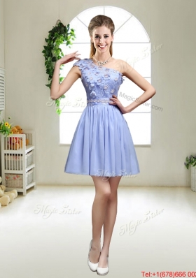 Pretty Lavender Halter Top Prom Dresses with Appliques for 2016