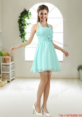 Wonderful Hand Made Flowers Bridesmaid Dresses in Apple Green