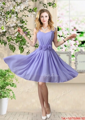 Cheap One Shoulder Ruched Bridesmaid Dresses in Lavender