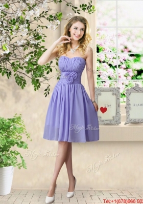 Cheap One Shoulder Ruched Bridesmaid Dresses in Lavender