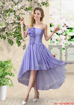 Cheap One Shoulder Ruched Bridesmaid Dresses in Lavender