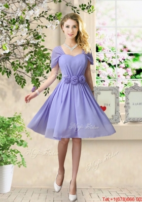 Cheap One Shoulder Ruched Bridesmaid Dresses in Lavender