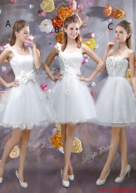 Classical Appliques and Beaded White Dama Dresses with Strapless