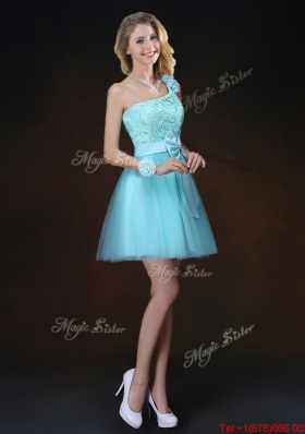 Beautiful A Line Aqua Blue Bridesmaid Dresses with Appliques