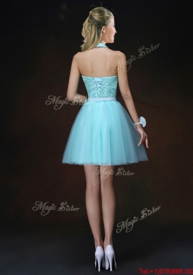 Beautiful A Line Aqua Blue Bridesmaid Dresses with Appliques