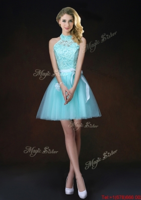 Beautiful A Line Aqua Blue Bridesmaid Dresses with Appliques