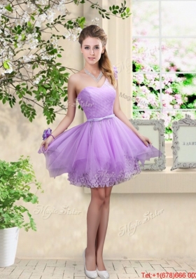 Cheap Hand Made Flowers Bridesmaid Dresses with One Shoulder