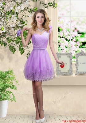 Cheap Hand Made Flowers Bridesmaid Dresses with One Shoulder