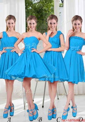 Exclusive 2016 Bridesmaid Dresses with Ruching in Blue