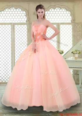 Beautiful Appliques and Beading Sweet 16 Dresses with Sweetheart