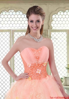 Beautiful Appliques and Beading Sweet 16 Dresses with Sweetheart