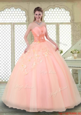 Beautiful Appliques and Beading Sweet 16 Dresses with Sweetheart