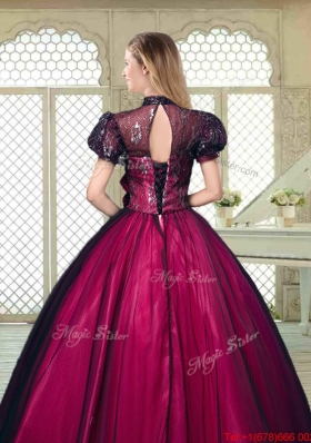 Beautiful High Neck Quinceanera Dresses with Short Sleeves