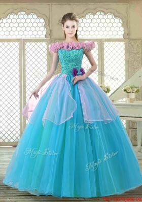 Classical Off the Shoulder Quinceanera Gowns with Ruffles and Bowknot