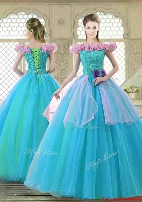 Classical Off the Shoulder Quinceanera Gowns with Ruffles and Bowknot