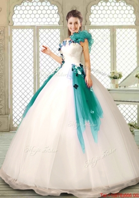 Elegant Appliques and Ruffles Quinceanera Dresses with One Shoulder
