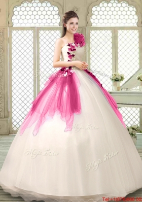 Elegant Appliques and Ruffles Quinceanera Dresses with One Shoulder