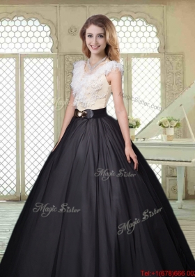 Exquisite Brush Train Quinceanera Dresses with Feather and Bowknot