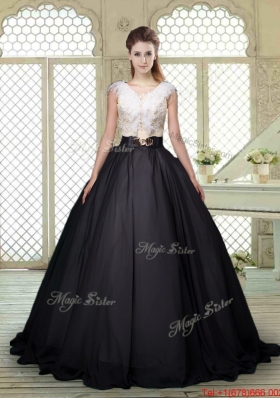 Exquisite Brush Train Quinceanera Dresses with Feather and Bowknot