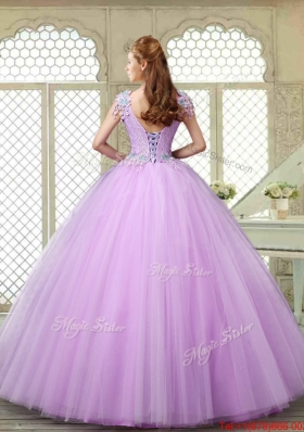 Fashionable Ball Gown Scoop Quinceanera Gowns with Appliques