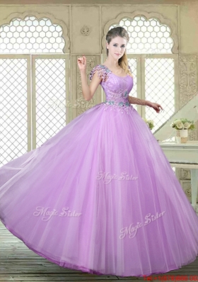 Fashionable Ball Gown Scoop Quinceanera Gowns with Appliques