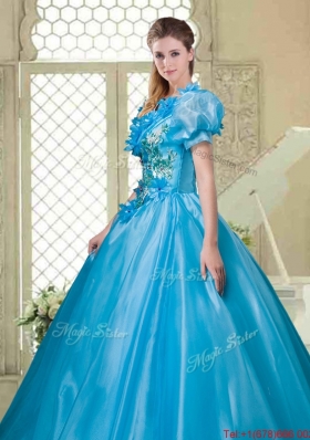 Gorgeous Appliques and Beading Sweet 16 Dresses with V Neck