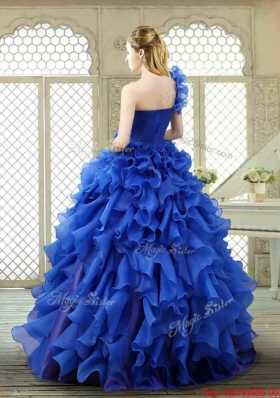 New Arrivals One Shoulder Ruffles Quinceanera Gowns for 2016