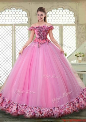 New Style Off the Shoulder Quinceanera Gowns in Multi Color