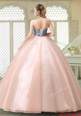 Perfect Strapless Sweet 16 Gowns with Appliques and Embroidery