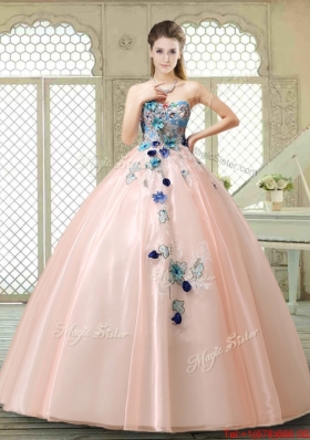 Perfect Strapless Sweet 16 Gowns with Appliques and Embroidery
