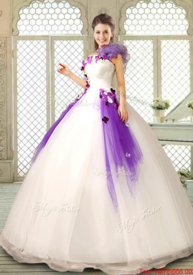 Pretty Appliques and Ruffles Quinceanera Gowns in Multi Color