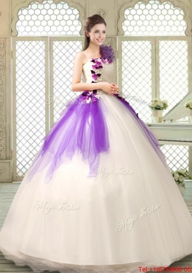 Pretty Appliques and Ruffles Quinceanera Gowns in Multi Color
