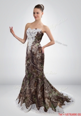 2015 Perfect Mermaid Sweetheart Camo Prom Dresses in Multi Color