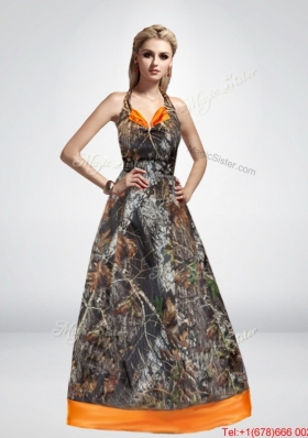 2015 Spring Perfect A Line Halter Top Camo Prom Dresses