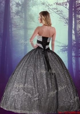 2015 Winter Classical Ball Gown Sweetheart Appliques Macthing Sister Dresses in Black