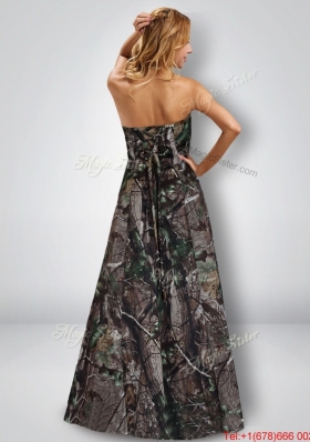 Beautiful Column Strapless Camo Prom Dresses with Sequins