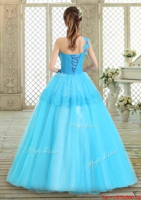 Beautiful One Shoulder Sweet 16 Dresses with Lace and Appliques