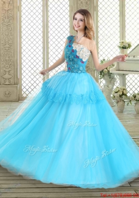 Beautiful One Shoulder Sweet 16 Dresses with Lace and Appliques