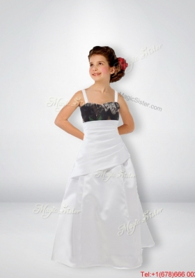 Exclusive A Line Straps New Arrival Flower Girl Dresses with Sweep Train