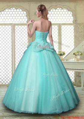 New Style Beading Sweetheart Quinceanera Dresses in Aqua Blue