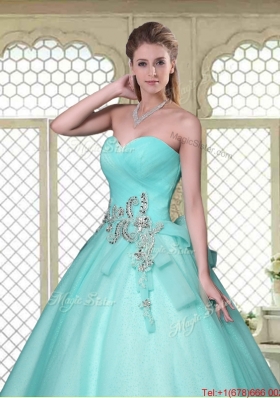 New Style Beading Sweetheart Quinceanera Dresses in Aqua Blue