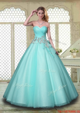 New Style Beading Sweetheart Quinceanera Dresses in Aqua Blue