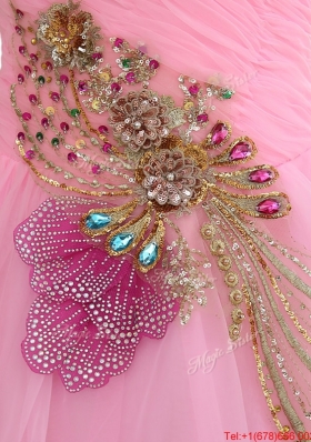 New Style Rose Pink Quinceanera Gowns with Beading and Appliques