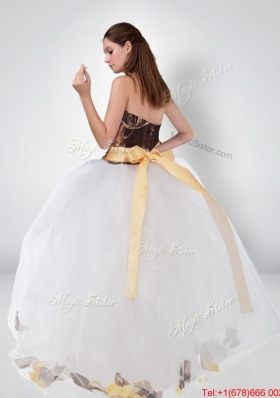 Perfect  and   Sturning Ball Gown Halter 2015 Camo Wedding Dresses with Bowknot