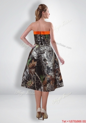 Perfect Short Strapless Knee Length Camo Prom Dresses