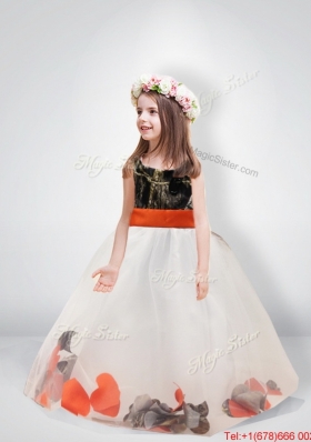 Pretty Ball Gown Scoop Belt New Arrival Flower Girl Dresses